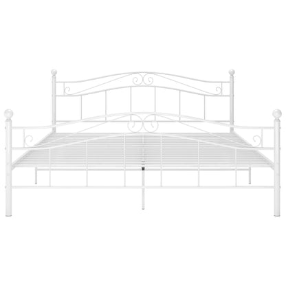 Bed Frame without Mattress White Metal 140x200 cm