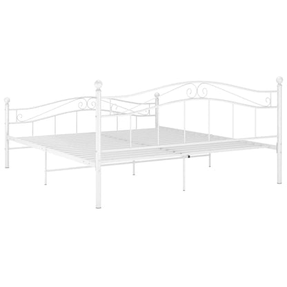 Bed Frame without Mattress White Metal 140x200 cm