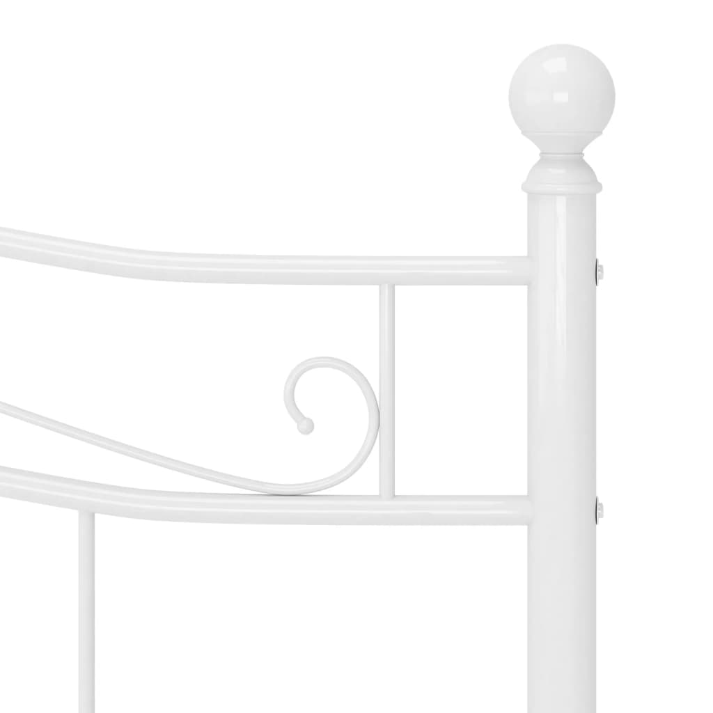 Bed Frame without Mattress White Metal 140x200 cm