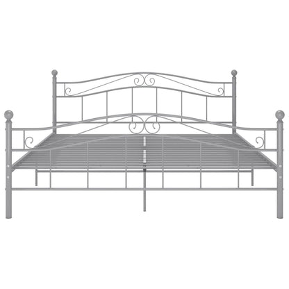 Bed Frame without Mattress Grey Metal 140x200 cm