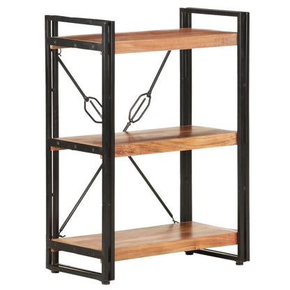 3-Tier Bookcase 60x30x80 cm Solid Acacia Wood