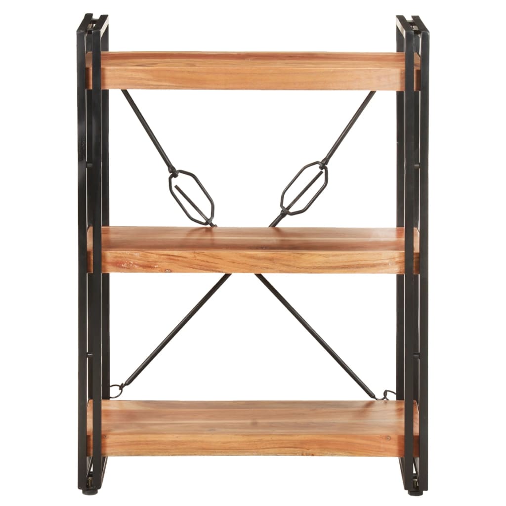 3-Tier Bookcase 60x30x80 cm Solid Acacia Wood