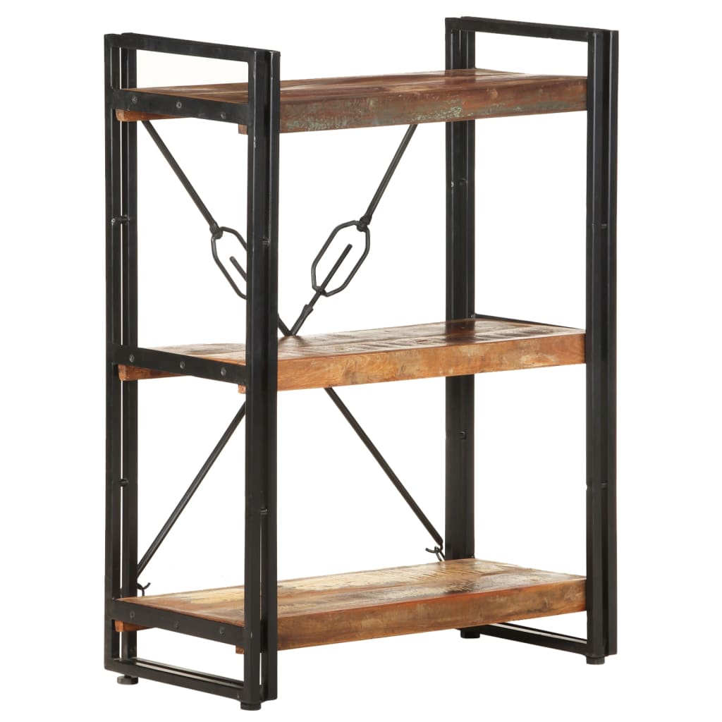 3-Tier Bookcase 60x30x80 cm Solid Reclaimed Wood