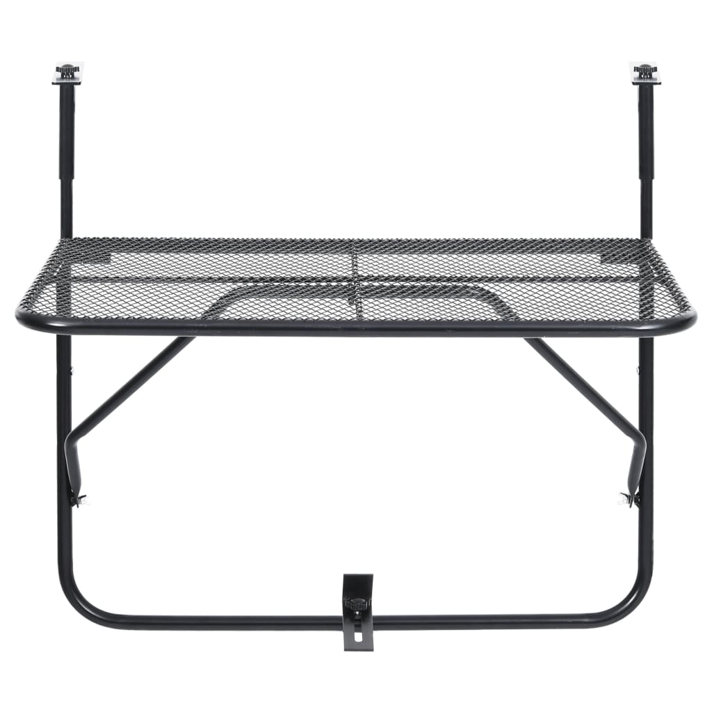 Balcony Table Black 60x40 cm Steel