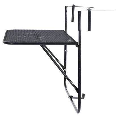 Balcony Table Black 60x40 cm Steel