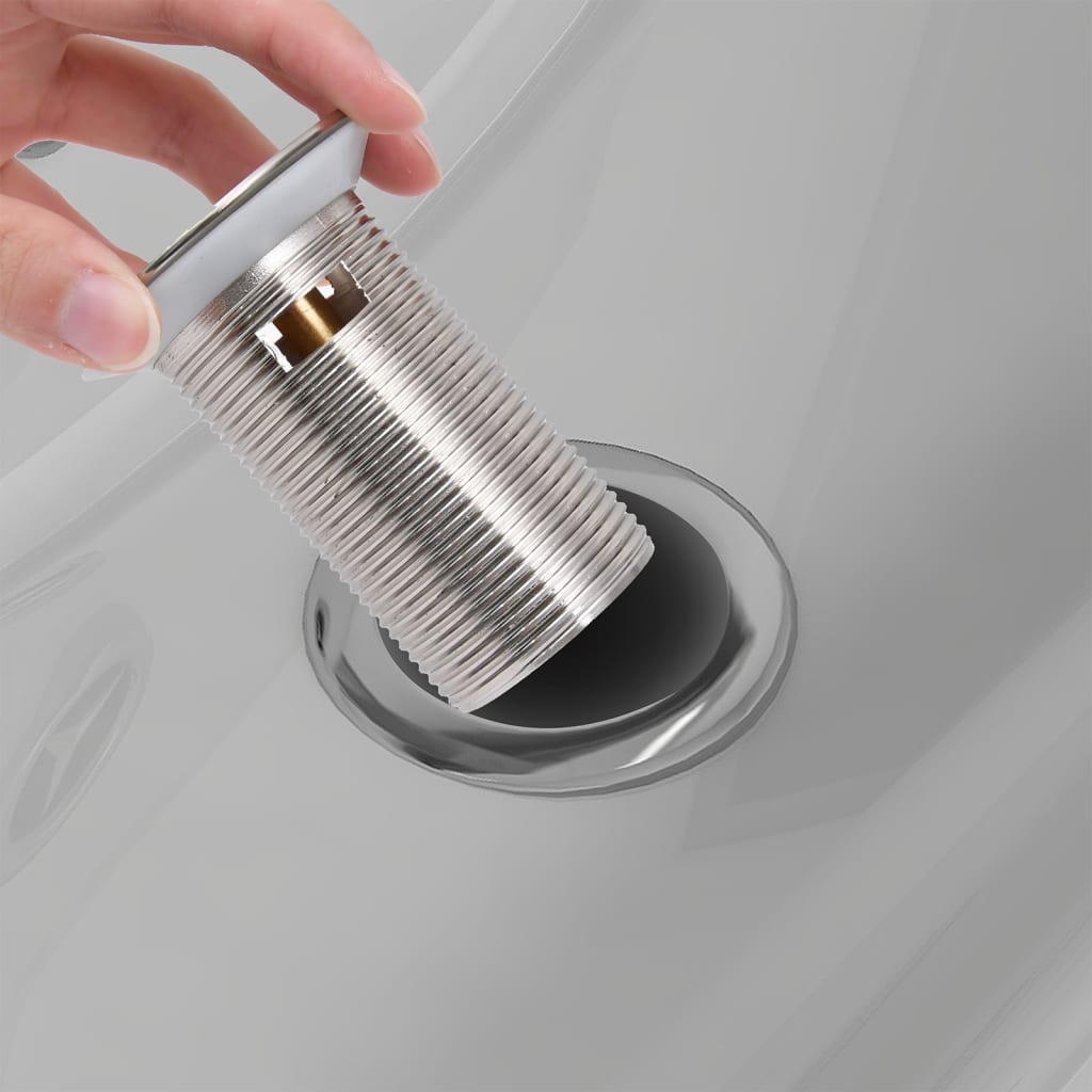 Push Drain with Overflow Function Chrome 6.4x6.4x9.1 cm