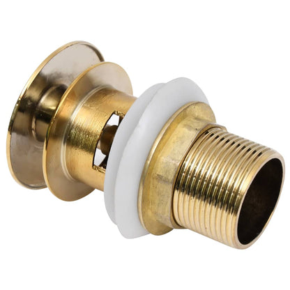 Push Drain with Overflow Function Gold 6.4x6.4x9.1 cm