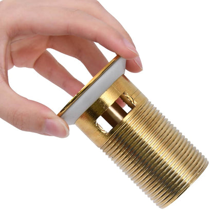 Push Drain with Overflow Function Gold 6.4x6.4x9.1 cm