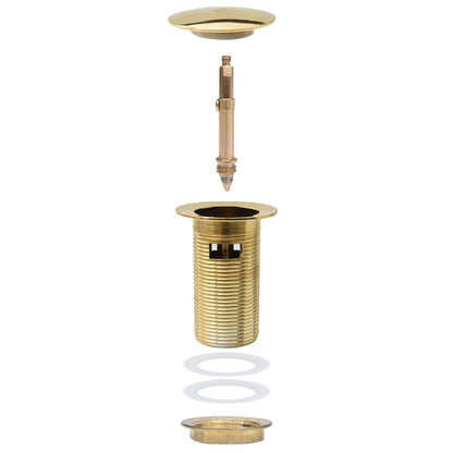 Push Drain with Overflow Function Gold 6.4x6.4x9.1 cm