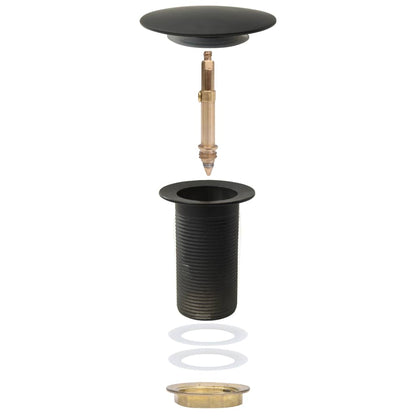 Push Drain without Overflow Function Black 6.4x6.4x9.1 cm