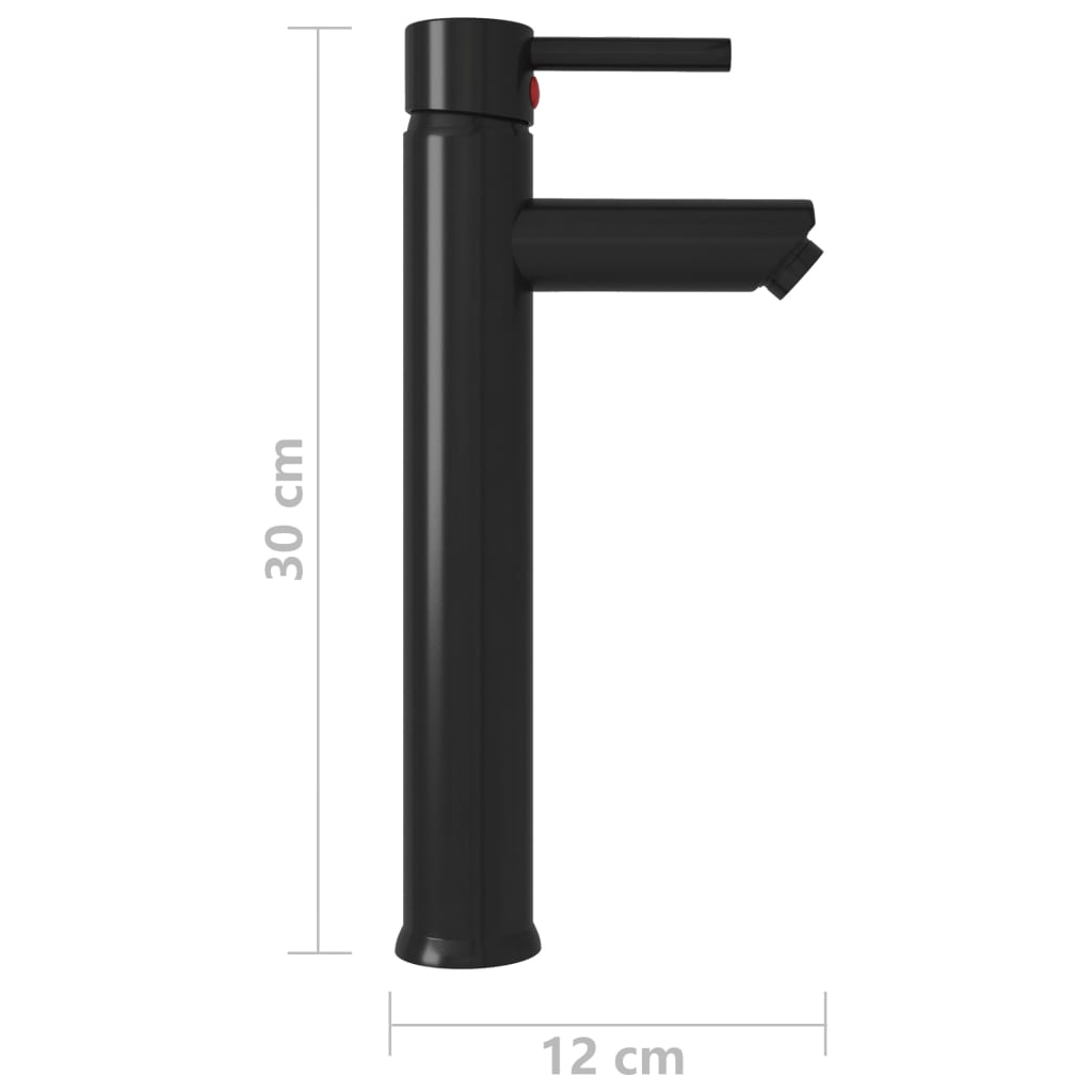 Bathroom Mixer Tap Black 12x30 cm