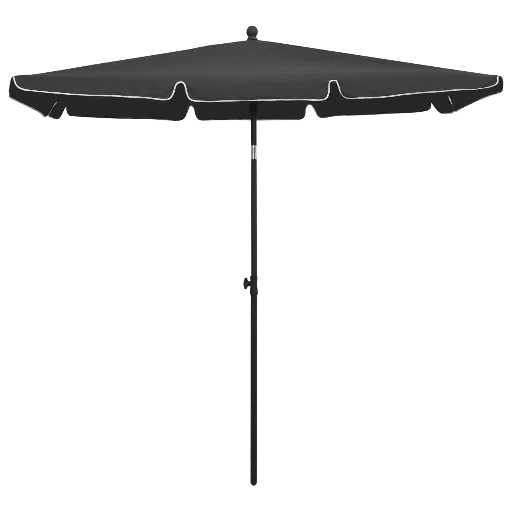 Garden Parasol with Pole 210x140 cm Anthracite