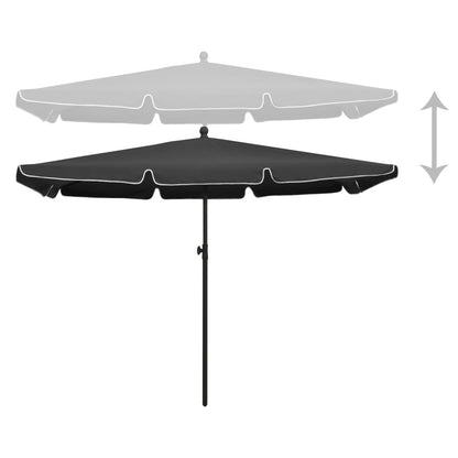 Garden Parasol with Pole 210x140 cm Anthracite