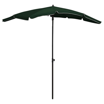 Garden Parasol with Pole 200x130 cm Green