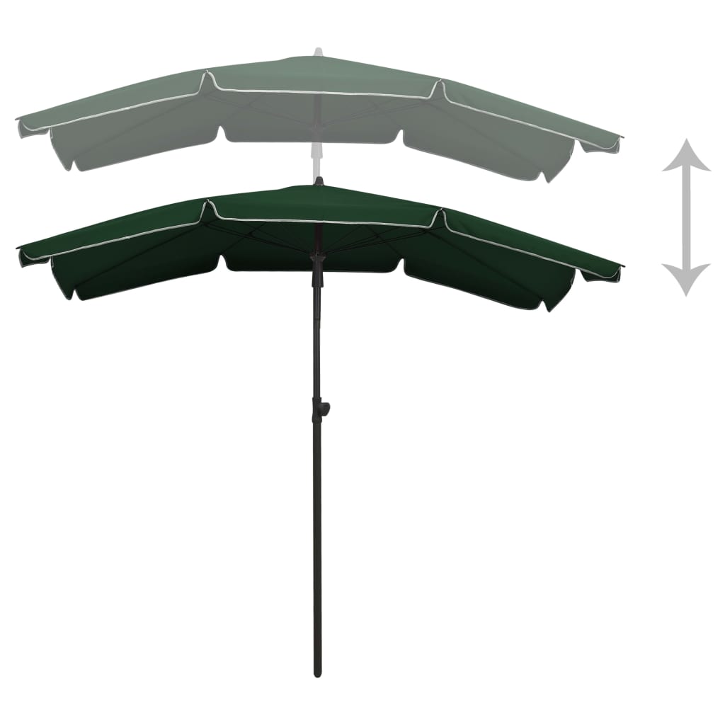 Garden Parasol with Pole 200x130 cm Green