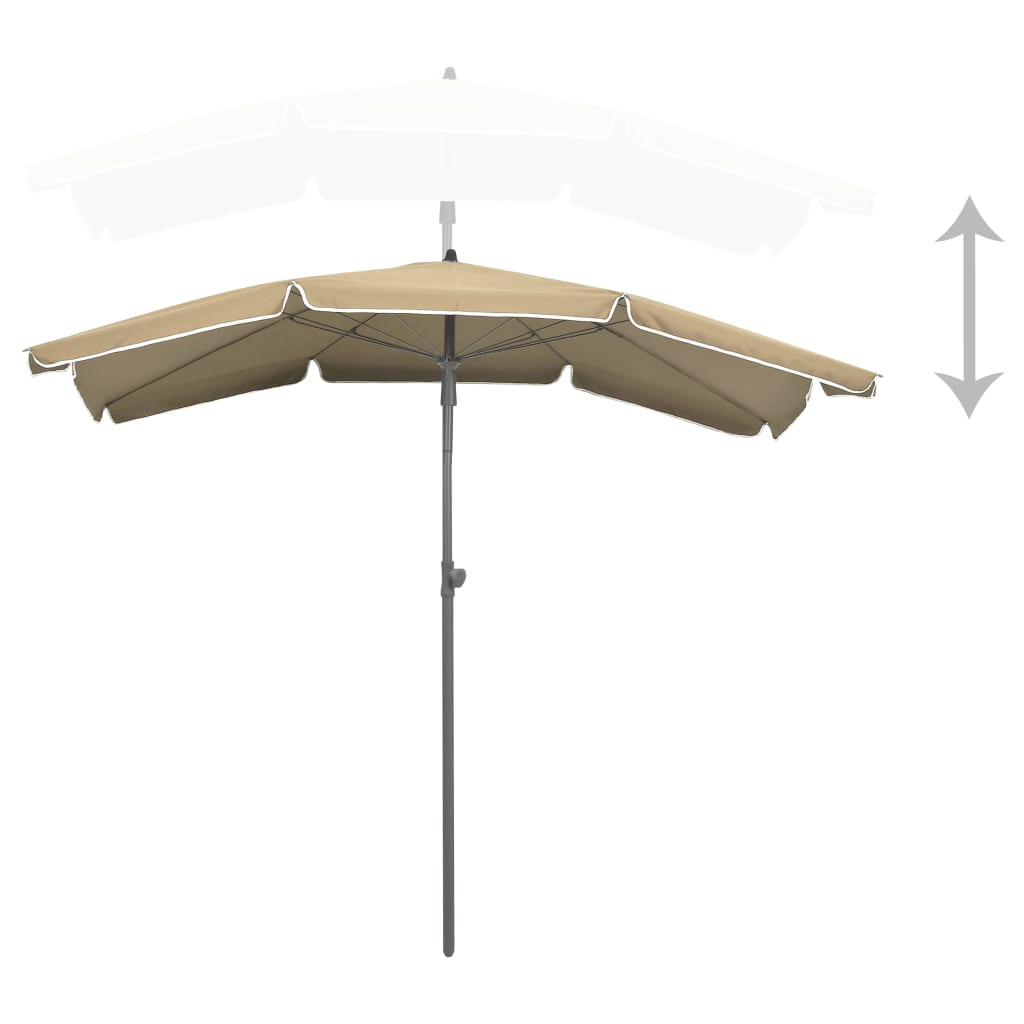 Garden Parasol with Pole 200x130 cm Taupe