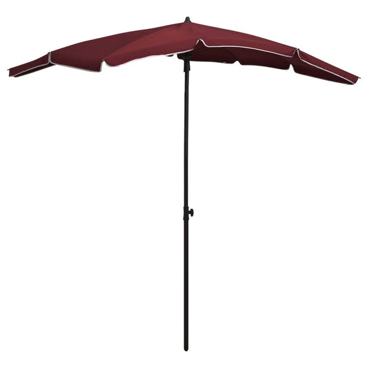 Garden Parasol with Pole 200x130 cm Bordeaux Red