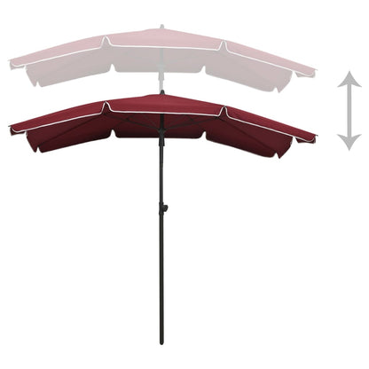 Garden Parasol with Pole 200x130 cm Bordeaux Red