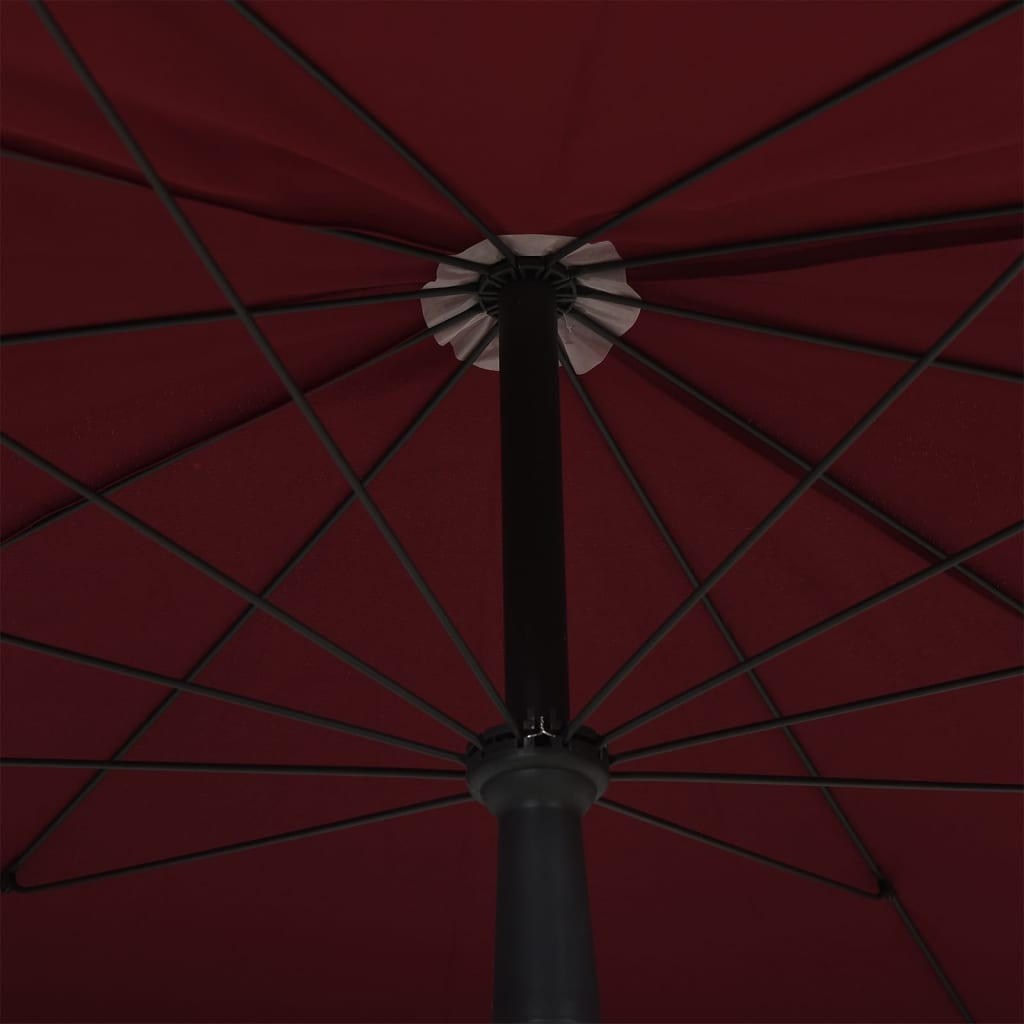 Garden Parasol with Pole 200x130 cm Bordeaux Red