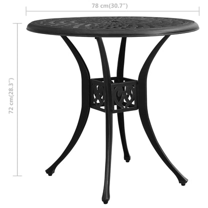 Garden Table Black 78x78x72 cm Cast Aluminium