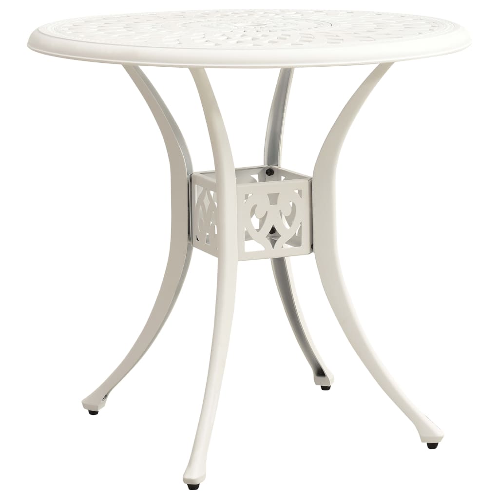 Garden Table White 78x78x72 cm Cast Aluminium