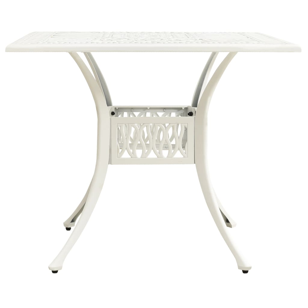 Garden Table White 90x90x73 cm Cast Aluminium