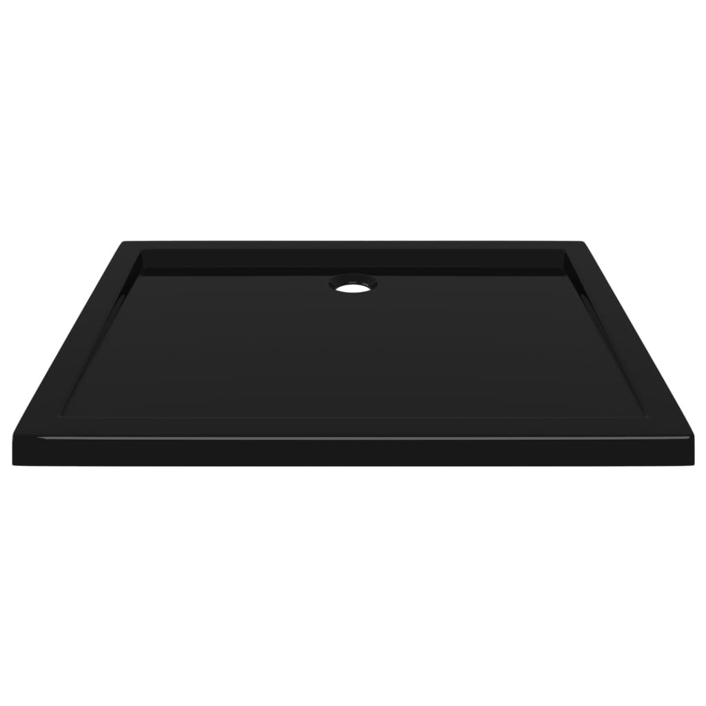 Rectangular ABS Shower Base Tray Black 70x90 cm