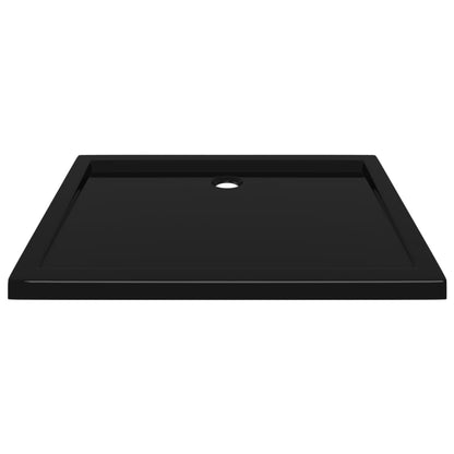 Rectangular ABS Shower Base Tray Black 70x90 cm