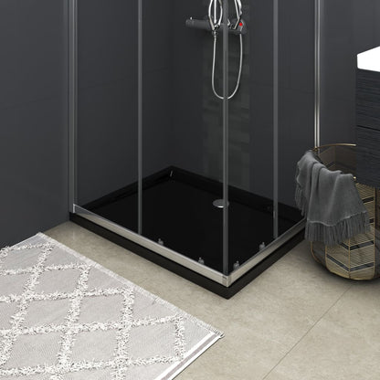 Rectangular ABS Shower Base Tray Black 70x90 cm