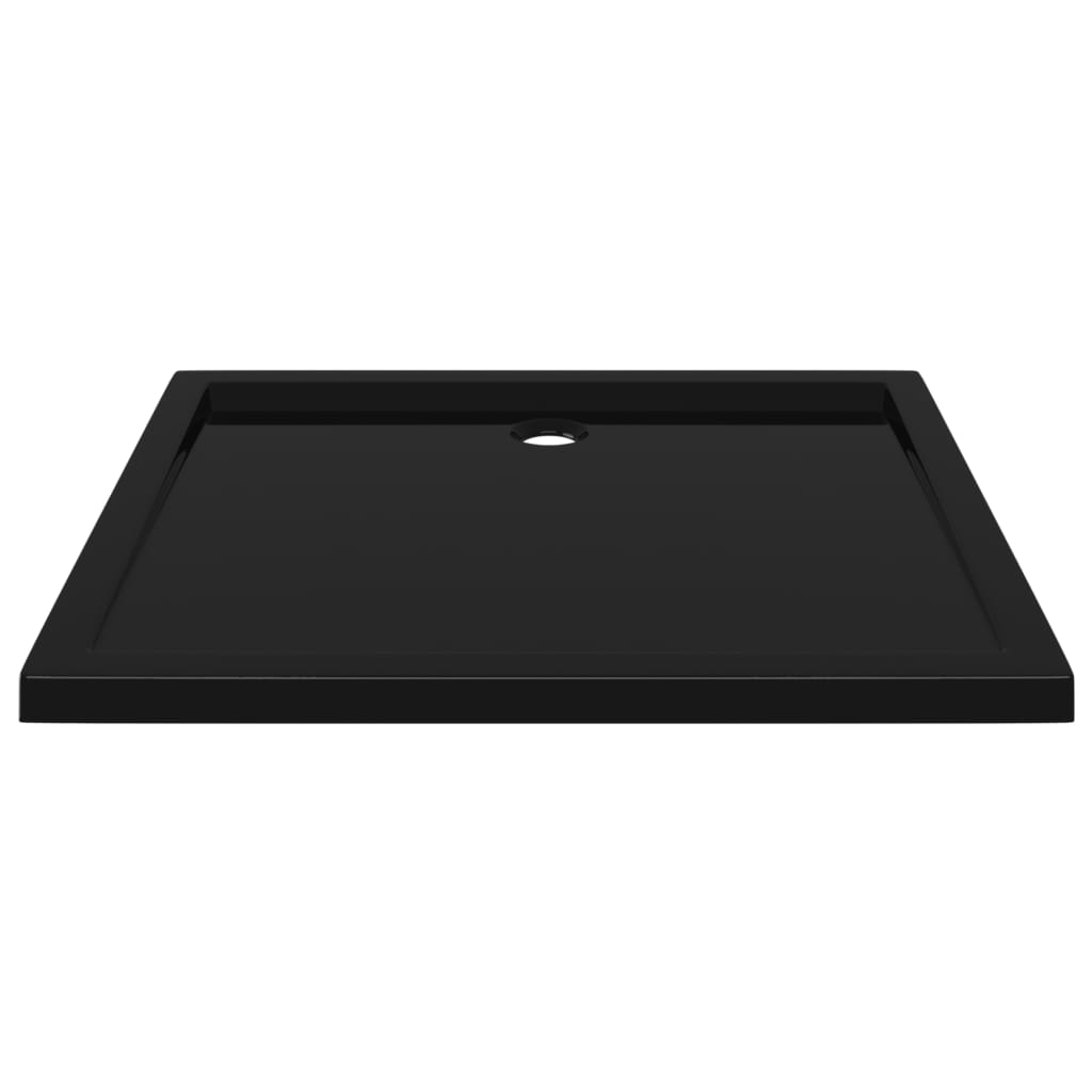 Rectangular ABS Shower Base Tray Black 80x90 cm