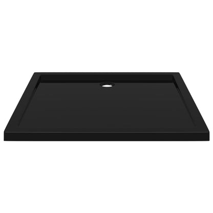 Rectangular ABS Shower Base Tray Black 80x90 cm