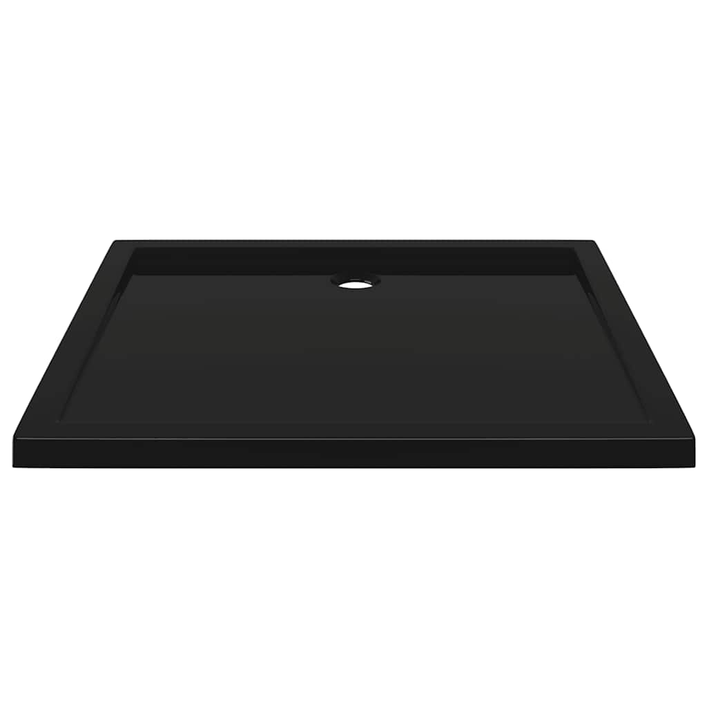 Rectangular ABS Shower Base Tray Black 80x90 cm