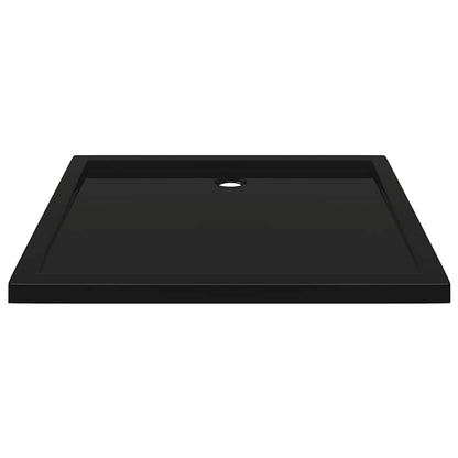 Rectangular ABS Shower Base Tray Black 80x90 cm