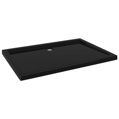 Rectangular ABS Shower Base Tray Black 80x110 cm