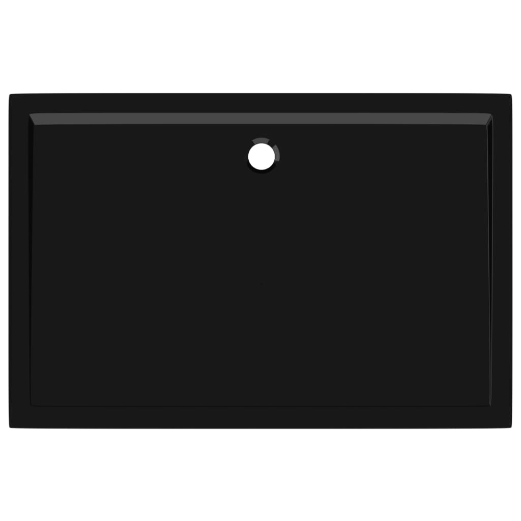 Rectangular ABS Shower Base Tray Black 80x120 cm