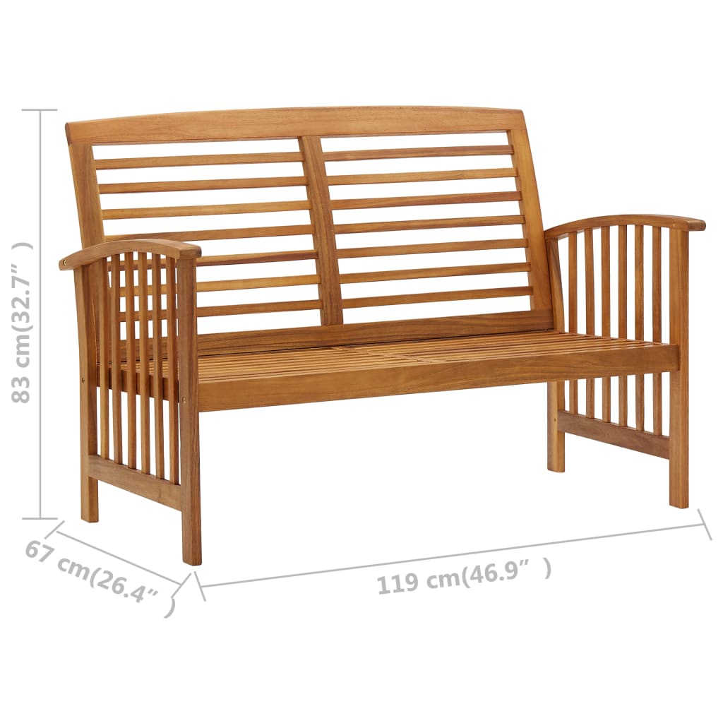 4 Piece Garden Lounge Set Solid Acacia Wood