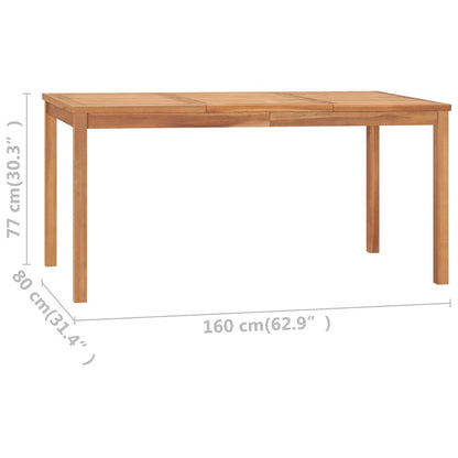 Garden Dining Table 160x80x77 cm Solid Teak Wood