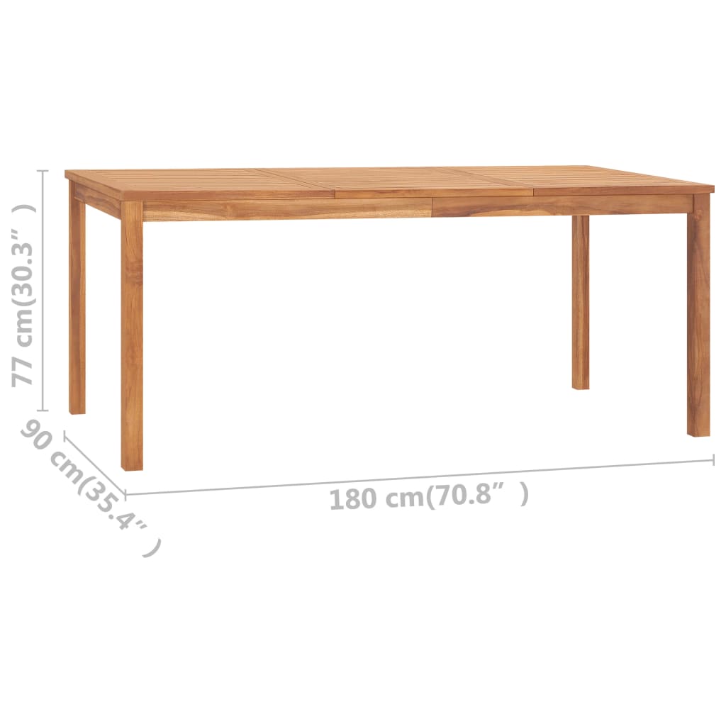 Garden Dining Table 180x90x77 cm Solid Teak Wood