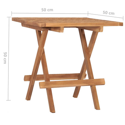 Folding Garden Table 50x50x50 cm Solid Teak Wood