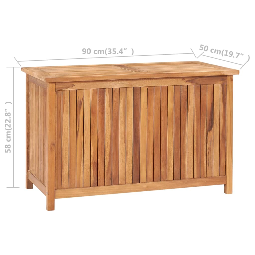 Garden Storage Box 90x50x58 cm Solid Teak Wood