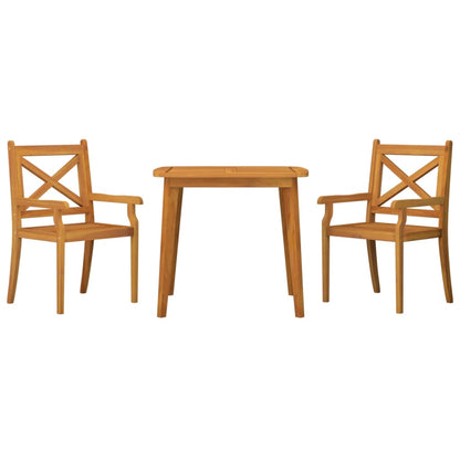 3 Piece Garden Dining Set Solid Wood Acacia