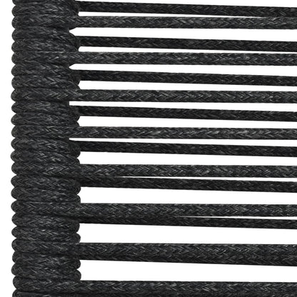 9 Piece Garden Dining Set Cotton Rope and Steel Black