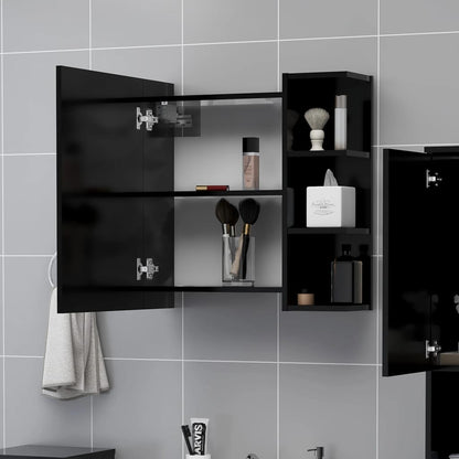 Bathroom Mirror Cabinet Black 62.5x20.5x64 cm Engineered Wood