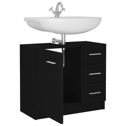 Sink Cabinet Black 63x30x54 cm Engineered Wood