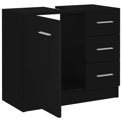 Sink Cabinet Black 63x30x54 cm Engineered Wood