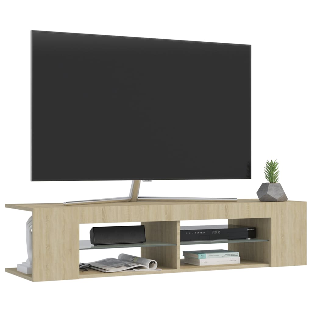 TV Cabinet with LED Lights Sonoma Oak 135x39x30 cm