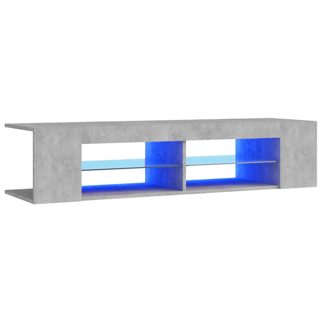 TV Cabinet with LED Lights Concrete Grey 135x39x30 cm