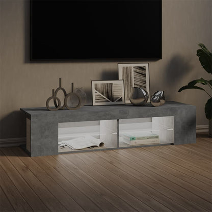 TV Cabinet with LED Lights Concrete Grey 135x39x30 cm