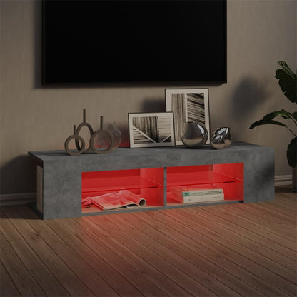 TV Cabinet with LED Lights Concrete Grey 135x39x30 cm