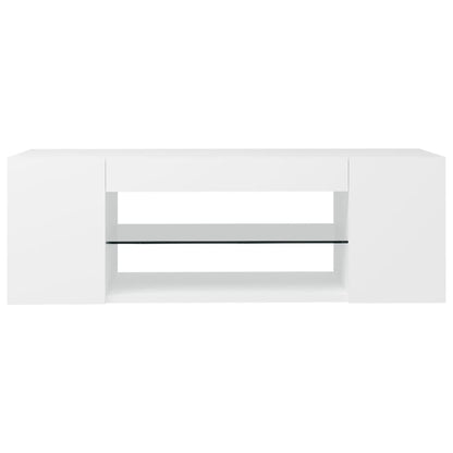 TV Cabinet with LED Lights White 90x39x30 cm